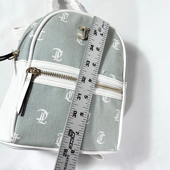 Juicy Couture Mini Backpack Denim White w/ Wallet Bag Purse New - Picture 9 of 11